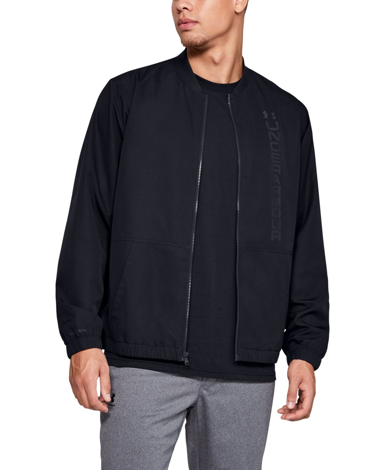 Under Armour Men's Activewear Bomber Lightweight Jacket Black Size Small