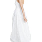Jump Women's Sheer Floral Sleeveless Halter Full Length Formal Fit Flare Dress White Size 9/10