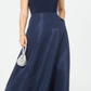 Adrianna Papell Women's Off the Shoulder Mikado Gown Navy Size 18