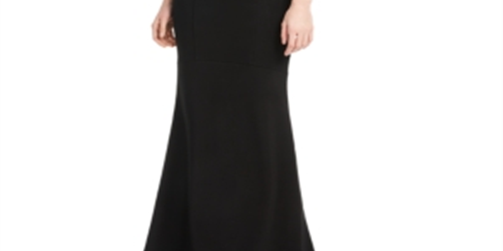 Emerald Sundae Women's Sheer Sleeveless V Neck Full Length Evening Mermaid Dress Black Size Medium