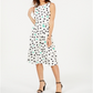 Jessica Howard Women's Polka Dot MIDI Dress White Size 12P