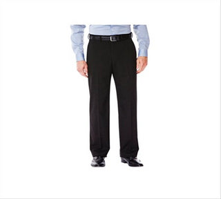 Hagger Men's Flat Front Classic Fit Stretch Suit Separate Pants Black 36X30