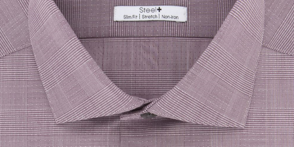 Calvin Klein Men's Steel Slim Fit Non Iron Performance Stretch Print Dress Shirt Red Size 17X32X33