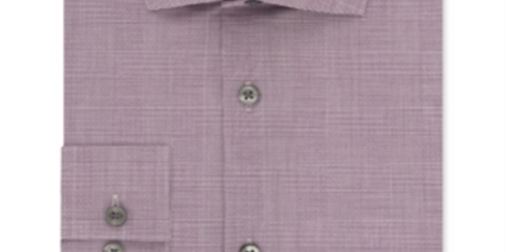 Calvin Klein Men's Steel Slim Fit Non Iron Performance Stretch Print Dress Shirt Red Size 17X32X33