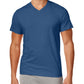 Alfani Men's Slub V-Neck T-Shirt Blue Size S