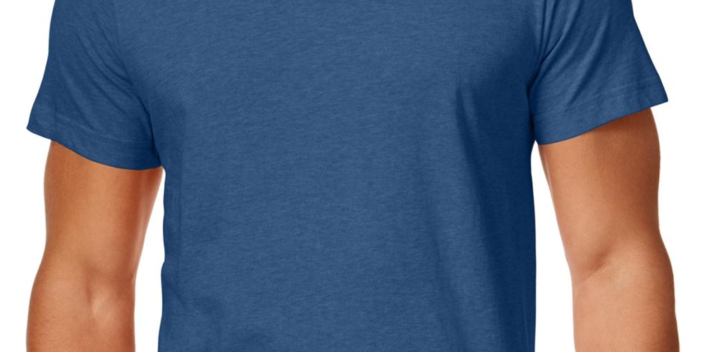 Alfani Men's Slub V-Neck T-Shirt Blue Size S