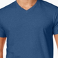 Alfani Men's Slub V-Neck T-Shirt Blue Size S