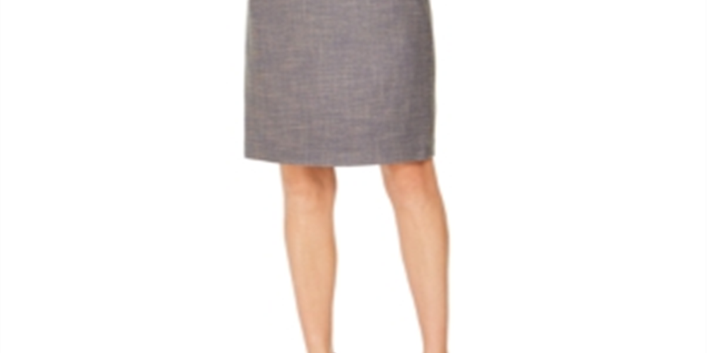 Anne Klein Women's Zippered Heather Sleeveless Jewel Neck Above the Knee Wear to Work Sheath Dress Blue Size 10