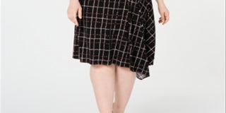 Alfani Women's Printed Asymmetrical Dress Black Size 3X