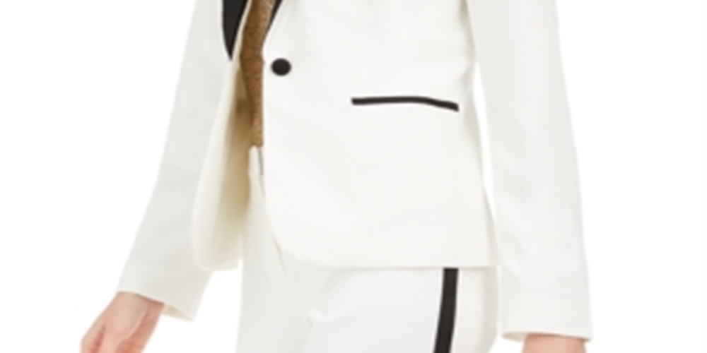 Calvin Klein Women's Tuxedo Blazer White Size 10P