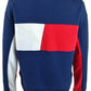 Tommy Hilfiger Women's Cropped Crewneck Logo Sweatshirt Blue Size Small