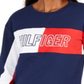 Tommy Hilfiger Women's Cropped Crewneck Logo Sweatshirt Blue Size Small