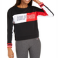 Tommy Hilfiger Women's Color Block Long Sleeve T-Shirt Black Size X-Large