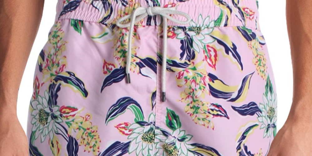 Polo Ralph Lauren Men's Traveler Floral Print Beachwear Swim Trunks Pink Size XX-Large