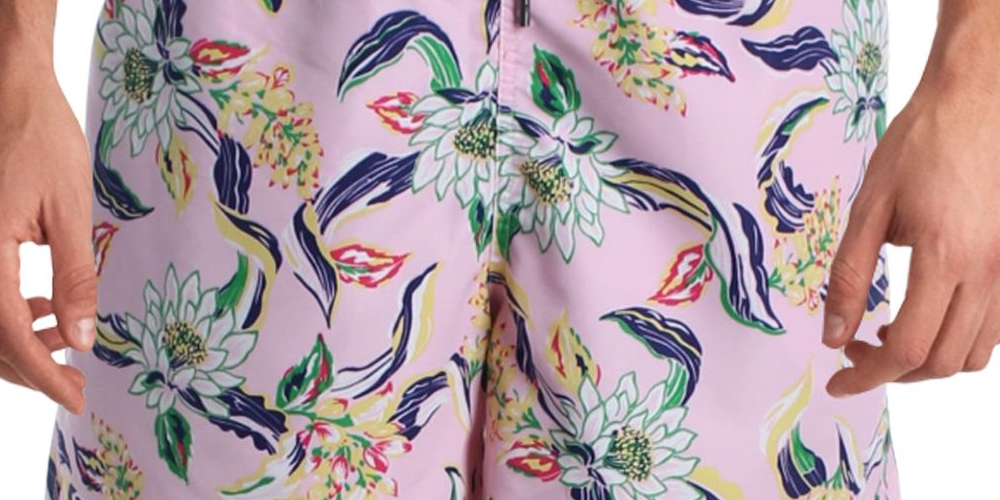 Polo Ralph Lauren Men's Traveler Floral Print Beachwear Swim Trunks Pink Size XX-Large