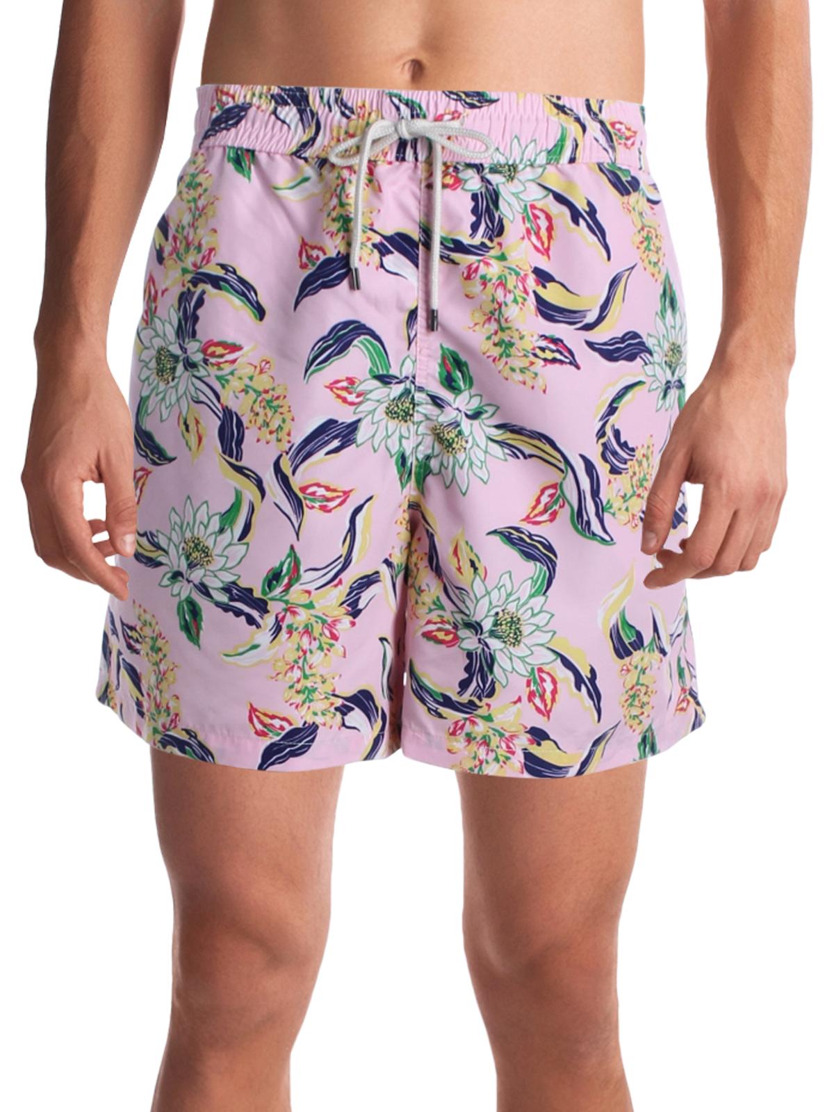 Polo Ralph Lauren Men's Traveler Floral Print Beachwear Swim Trunks Pink Size XX-Large