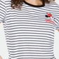 Love Tribe Juniors' Striped Minnie Mouse T-Shirt Black Size XL