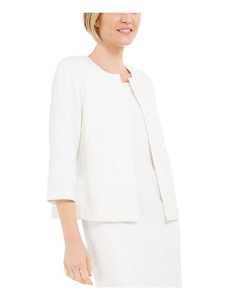 KasperWomen's Textured Wear to Work Jacket New White Size 6 Petite