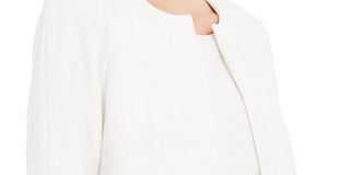 KasperWomen's Textured Wear to Work Jacket New White Size 6 Petite