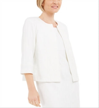 KasperWomen's Textured Wear to Work Jacket New White Size 6 Petite