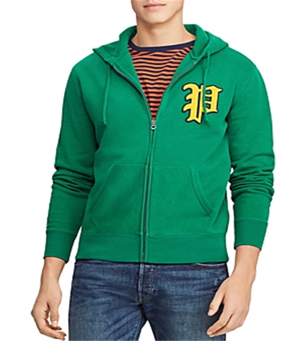 Polo Ralph Lauren Men's Yale Patch Front Fleece Hoodie Green Size X-Large