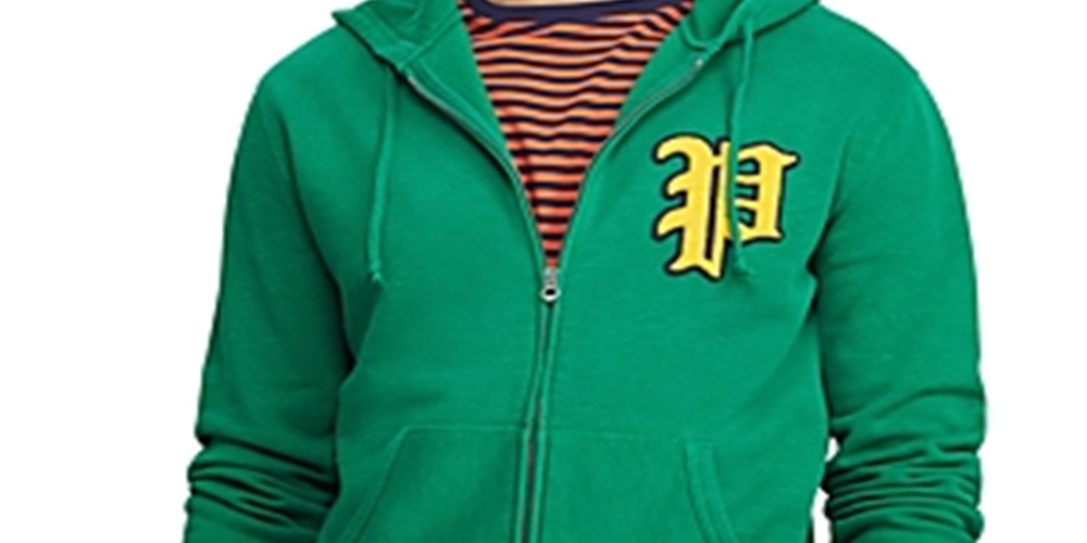 Polo Ralph Lauren Men's Yale Patch Front Fleece Hoodie Green Size X-Large