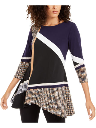 Alfani Women's Printed High Low Tunic Black Size X-Large