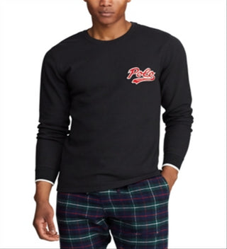 Polo Ralph Lauren Men's Script Waffle Crewneck Pajama Shirt Black Size Large