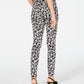 INC International Concepts Women's Leopard Print Skinny Pants Black Size 8