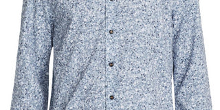 Tallia Men's Sequin Print Performance Button Down Shirt Gray Size Medium