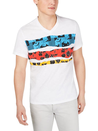 INC Men's Tee Graphic Graphic T-Shirt White Size Medium