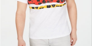 INC Men's Tee Graphic Graphic T-Shirt White Size Medium