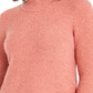 Alfani Women's Mock Neck Boucle Sweater Pink Size X-Small