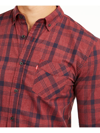 Levi's Men's Reese Plaid Shirt Red Size Small