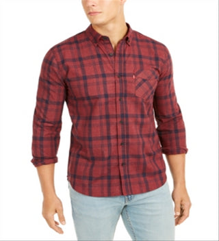 Levi's Men's Reese Plaid Shirt Red Size Small