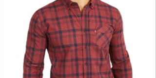 Levi's Men's Reese Plaid Shirt Red Size Small
