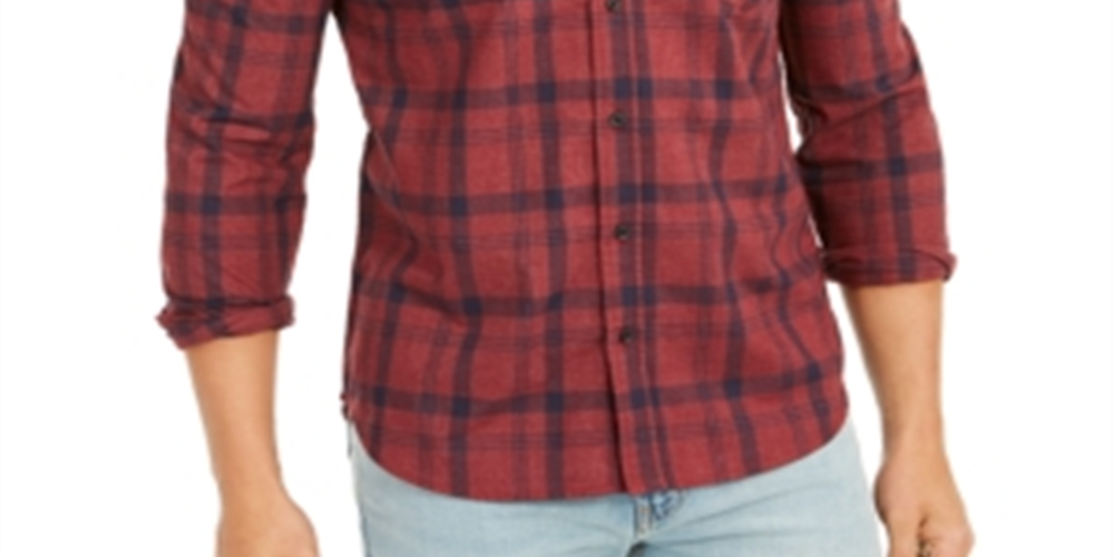 Levi's Men's Reese Plaid Shirt Red Size Small