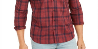 Levi's Men's Reese Plaid Shirt Red Size Small