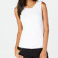 Alfani Womens Sleeveless Jewel Neck Top - White Size M