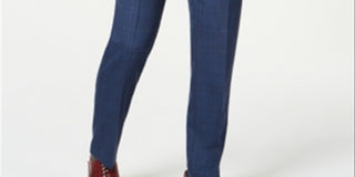 DKNY Men's Modern-Fit Stretch Plaid Suit Separate Pants Blue Size 38X32