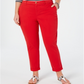 Tommy Hilfiger Women's Plus Slim High Rise Chino Pants Red Size 35