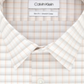 Calvin Klein Men's Slim Fit Stretch Collar Check Dress Shirt Orange Size 15.5X34X35