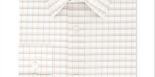 Calvin Klein Men's Slim Fit Stretch Collar Check Dress Shirt Orange Size 15.5X34X35