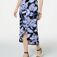 JM Collection Women's Floral Tea-Length Wrap Skirt Black Size Small
