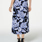 JM Collection Women's Floral Tea-Length Wrap Skirt Black Size Small