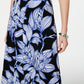JM Collection Women's Floral Tea-Length Wrap Skirt Black Size Small