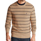 Nautica Men's Navtech Striped Crewneck Sweater Brown Size XXL