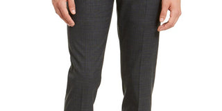 Calvin Klein Men's Window Pane Skinny Fit Dress Pants Black Size 34X30