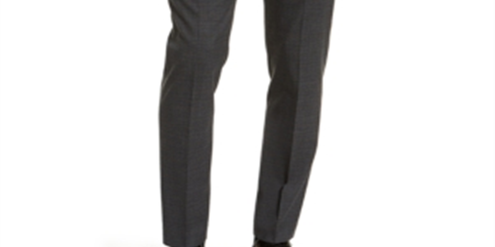 Calvin Klein Men's Window Pane Skinny Fit Dress Pants Black Size 34X30