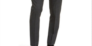 Calvin Klein Men's Window Pane Skinny Fit Dress Pants Black Size 34X30